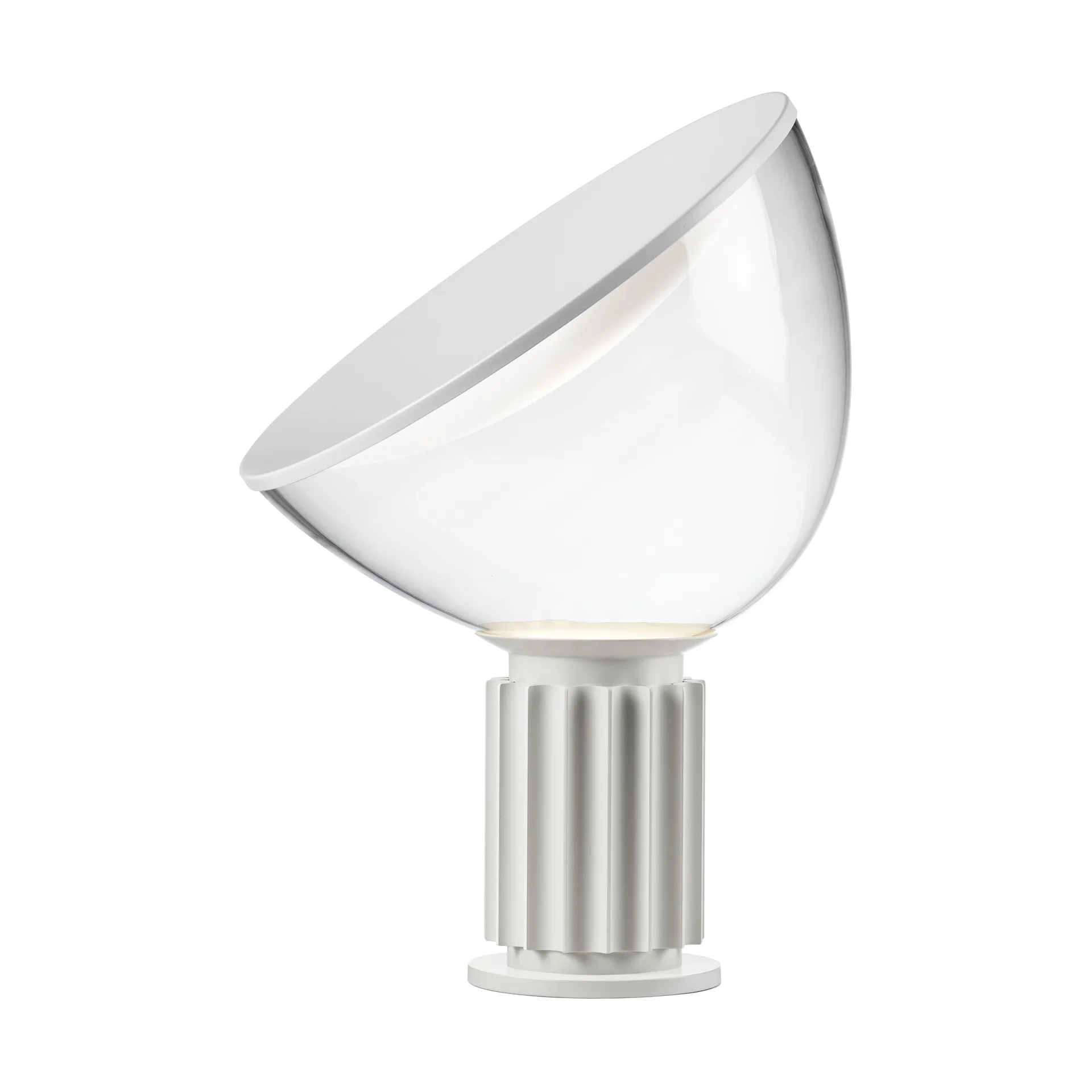 Taccia Small bordslampa LED 48,5 cm, Mattvit-glaskupa Flos