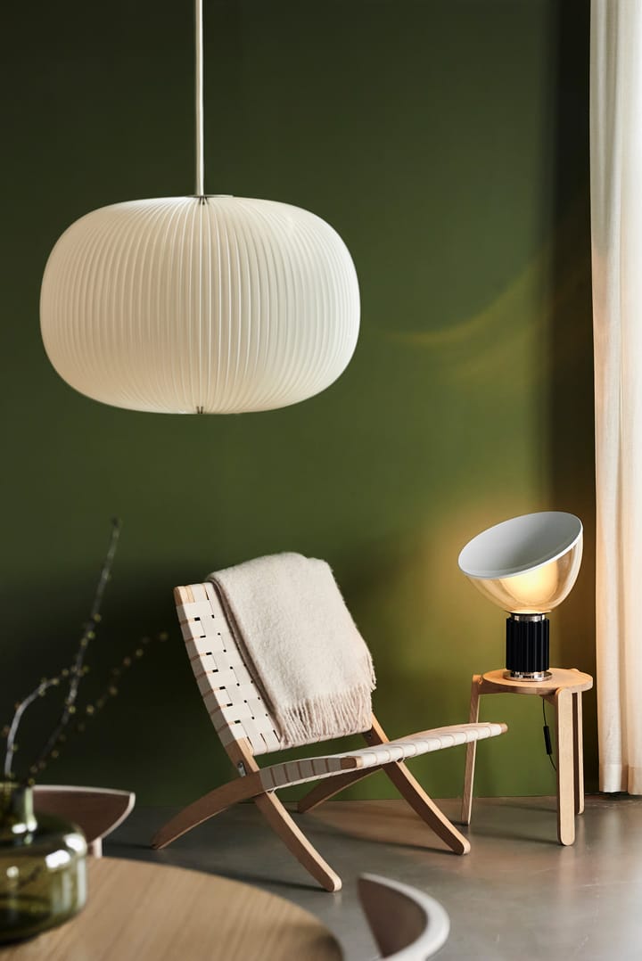 Taccia Small bordslampa LED 48,5 cm, svart, glaskupa Flos