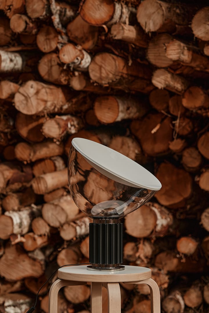 Taccia Small bordslampa LED 48,5 cm, svart, glaskupa Flos