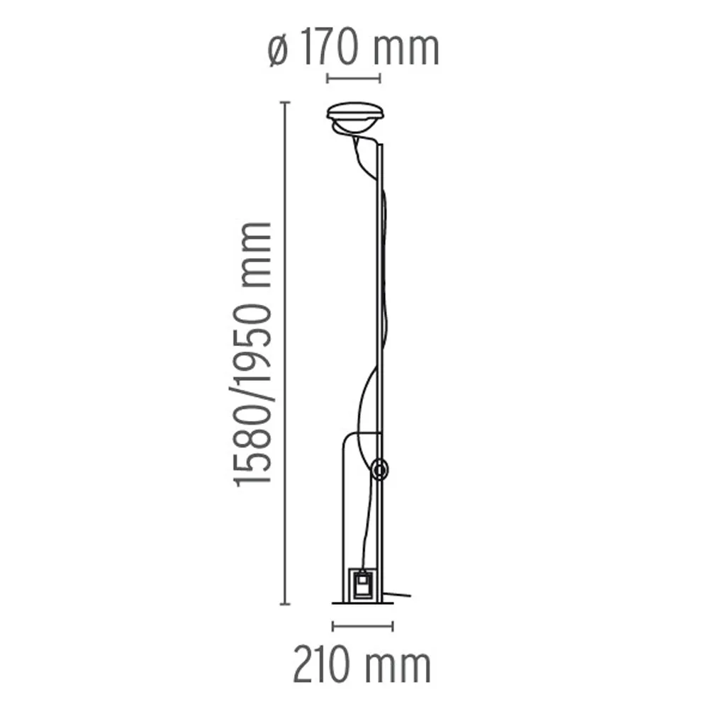 Toio golvlampa, Svart lack Flos