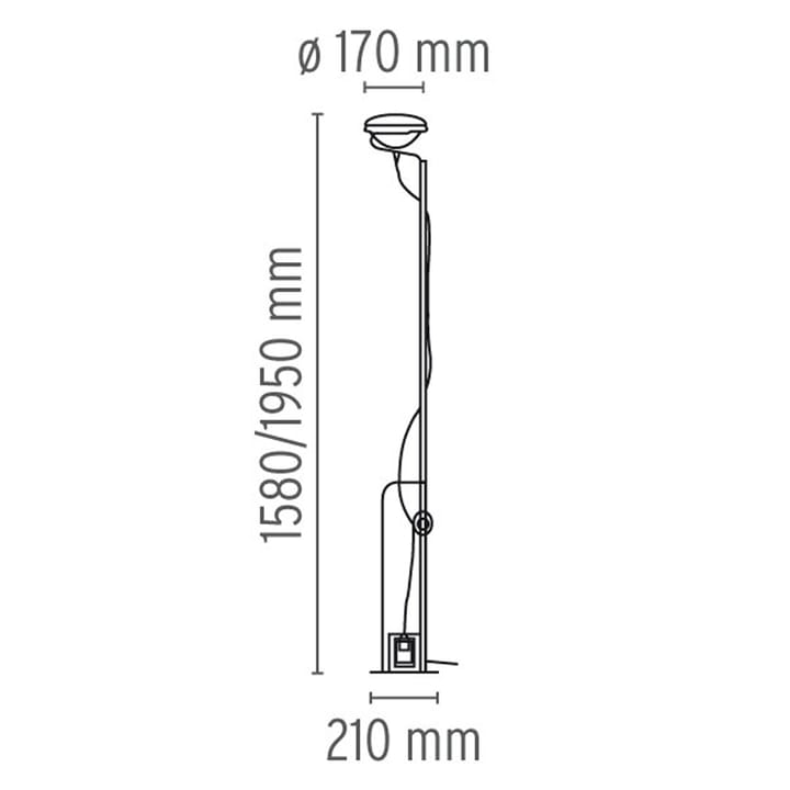 Toio golvlampa, svart lack Flos