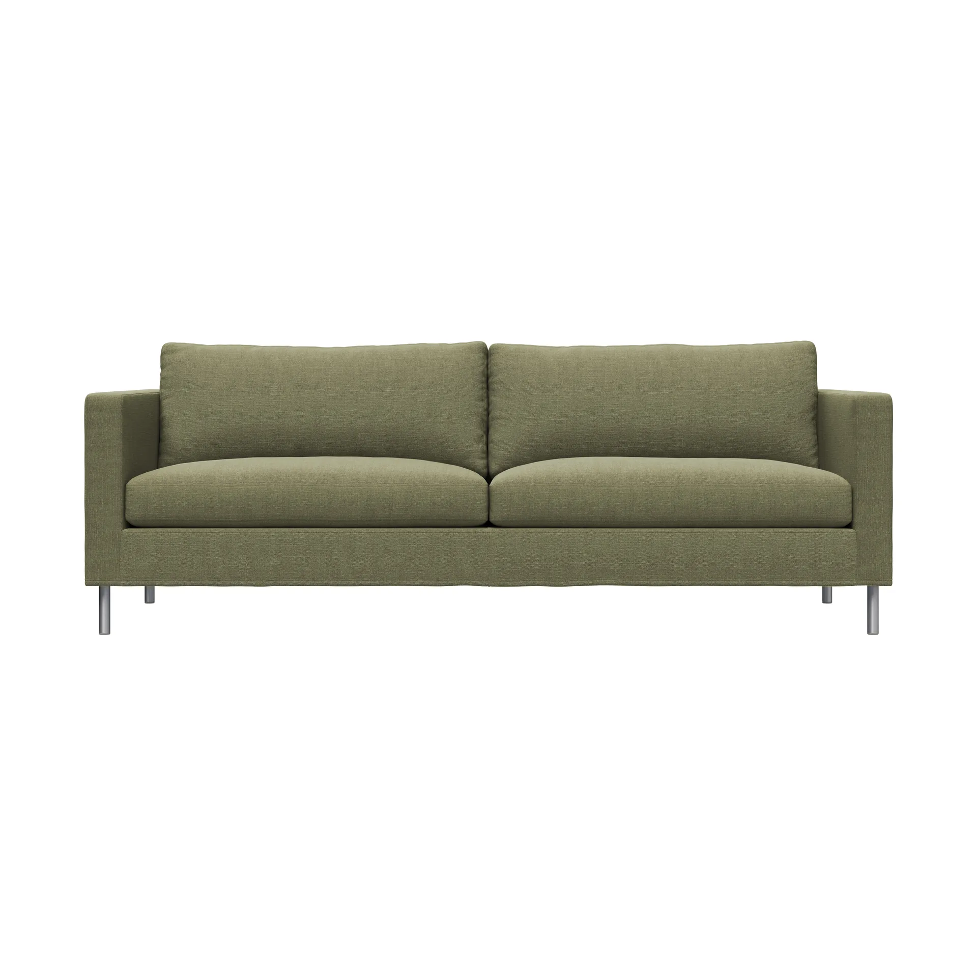 Alex 2,5-sits soffa, Tyg Hiro Lightgreen-aluminiumben Fogia