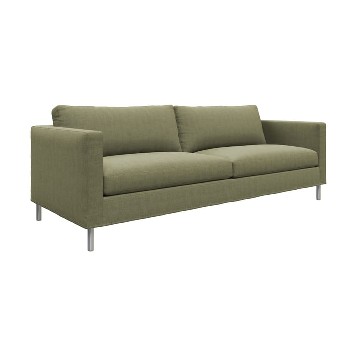 Alex 2,5-sits soffa, Tyg Hiro Lightgreen-aluminiumben Fogia