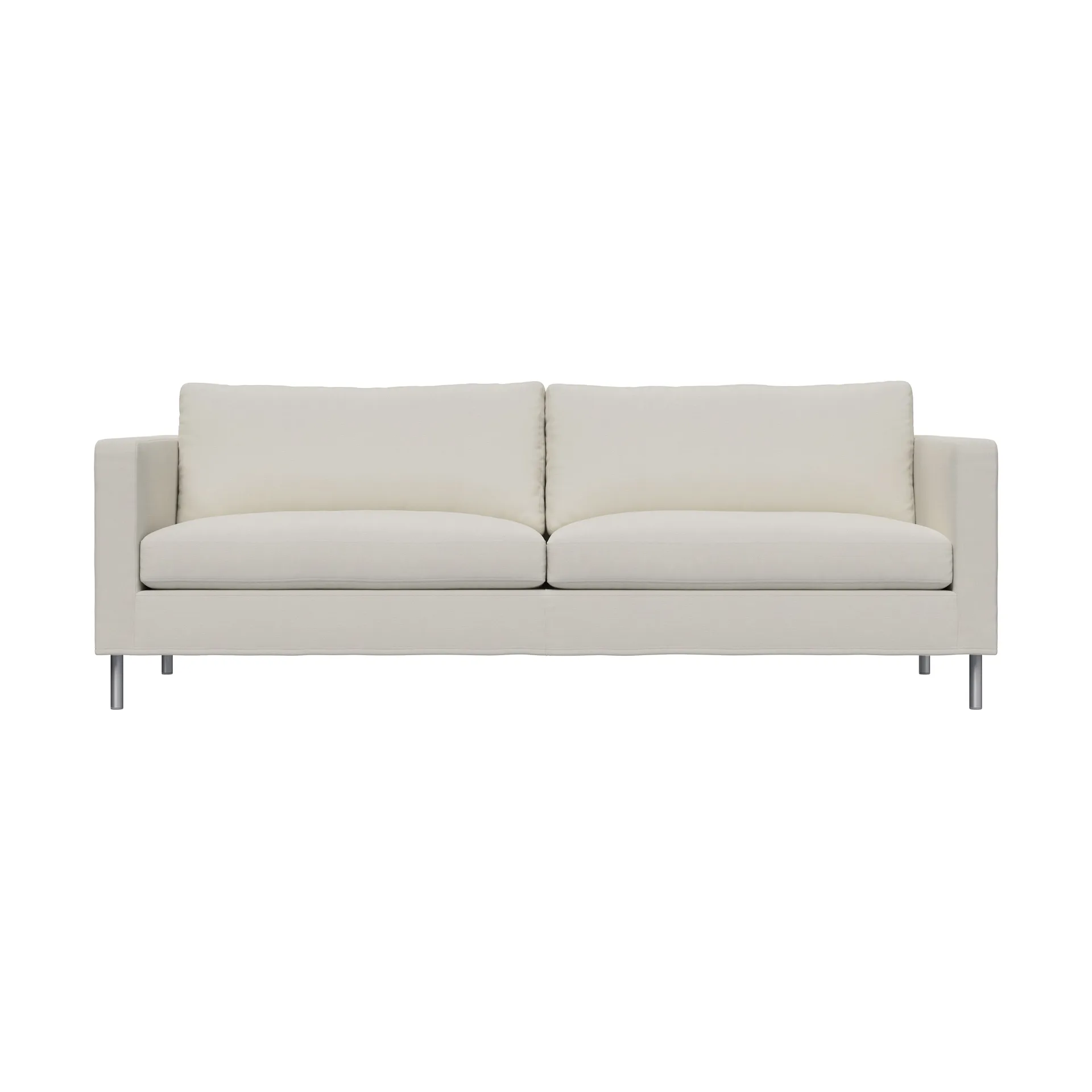 Alex 2,5-sits soffa, Tyg Hiro White-aluminiumben Fogia
