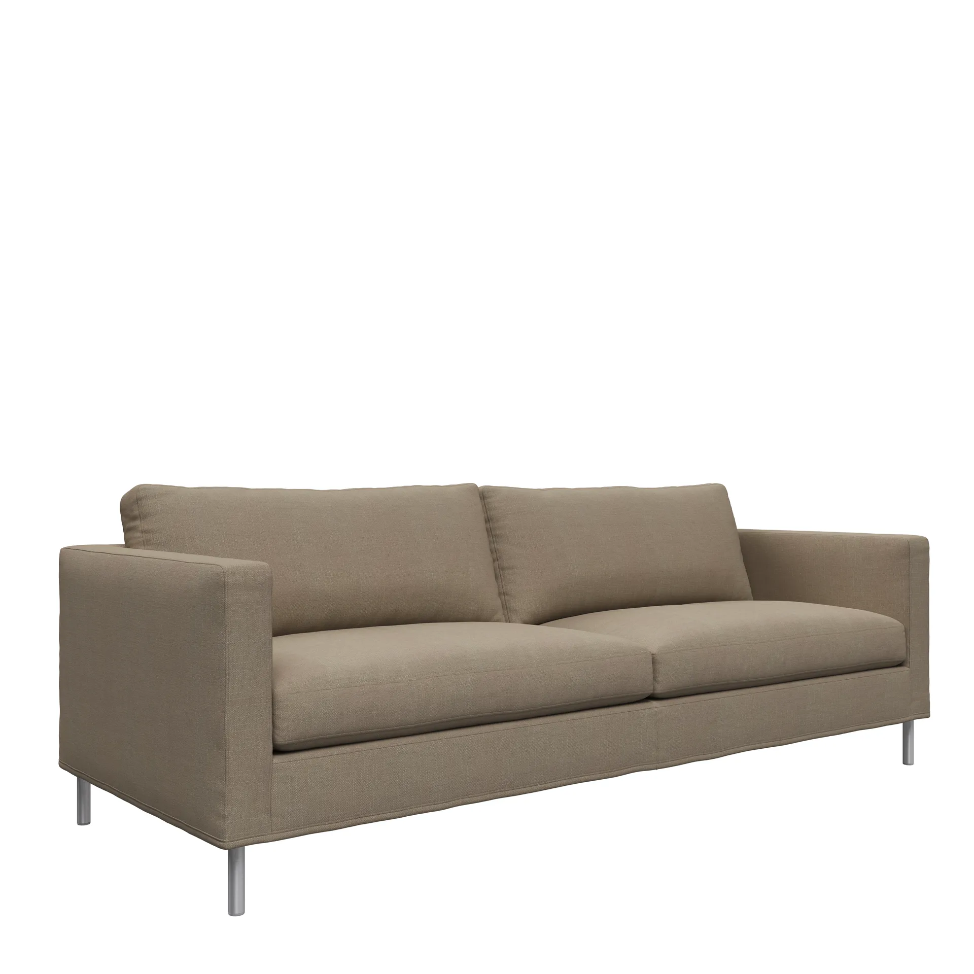Alex 2,5-sits soffa, tyg noah 18 mole, aluminiumben Fogia