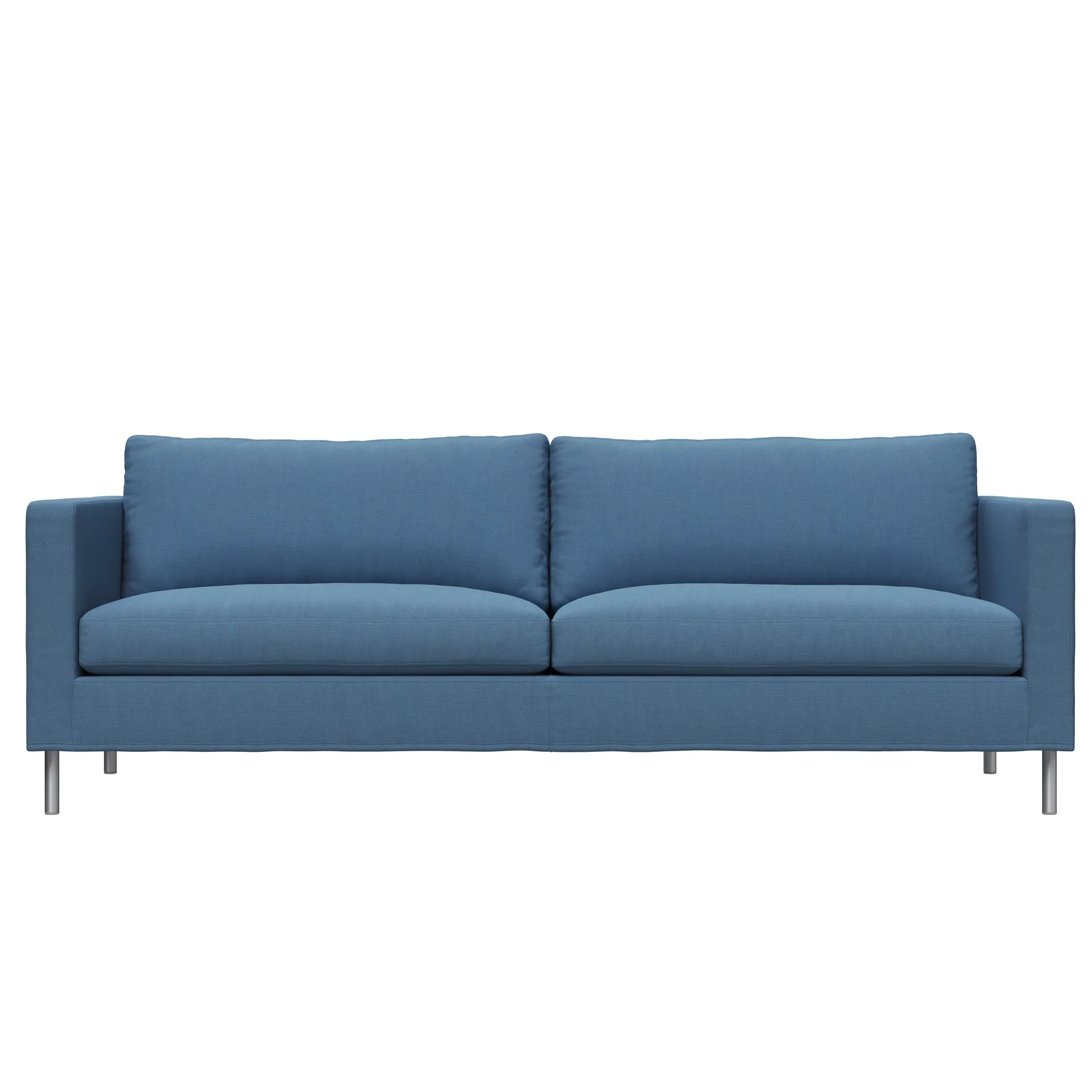 Alex 2,5-sits soffa, tyg noah 45 blue, aluminiumben Fogia