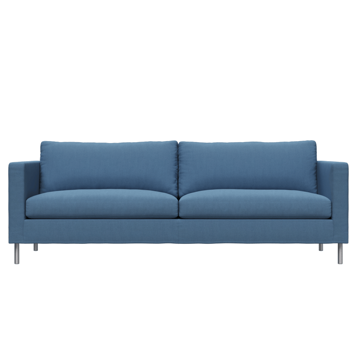 Alex 2,5-sits soffa - tyg noah 45 blue, aluminiumben - Fogia