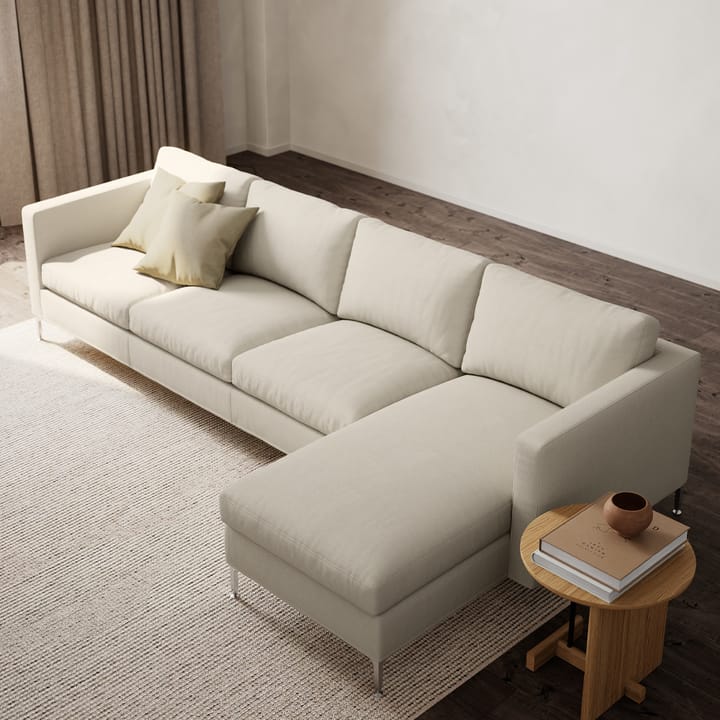 Alex 2,5-sits soffa - tyg noah 45 blue, aluminiumben - Fogia