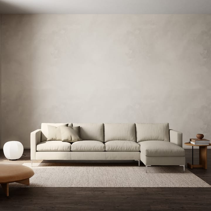 Alex 2,5-sits soffa - tyg noah 45 blue, aluminiumben - Fogia