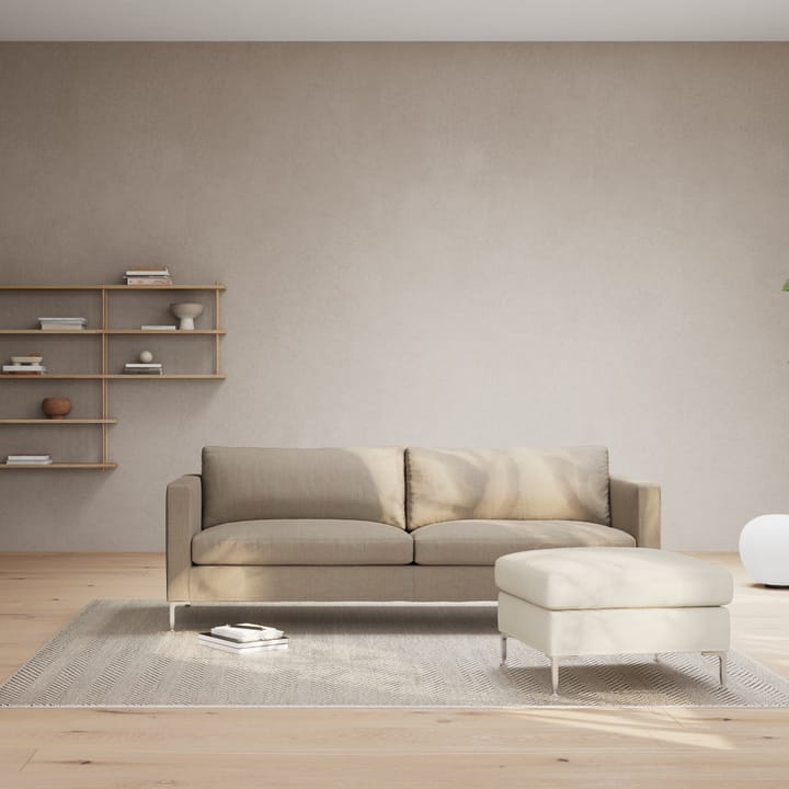 Alex 2,5-sits soffa - tyg noah 45 blue, aluminiumben - Fogia