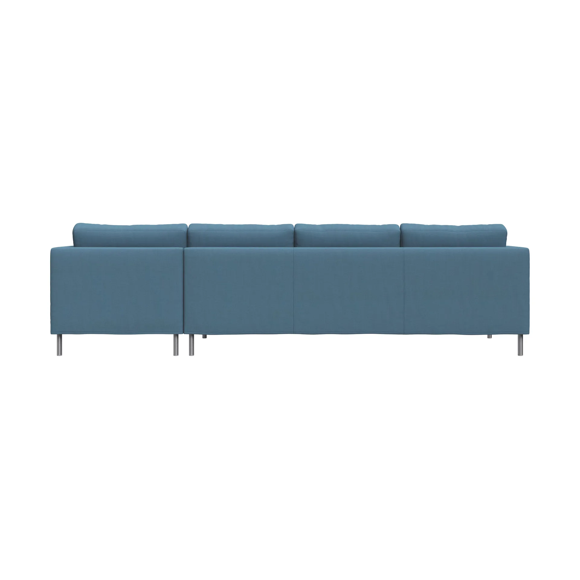 Alex 3-sits soffa chaise lounge höger, Tyg Hiro Light Blue-aluminiumben Fogia