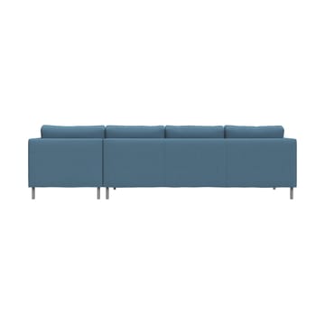 Alex 3-sits soffa chaise lounge höger - Tyg Hiro Light Blue-aluminiumben - Fogia
