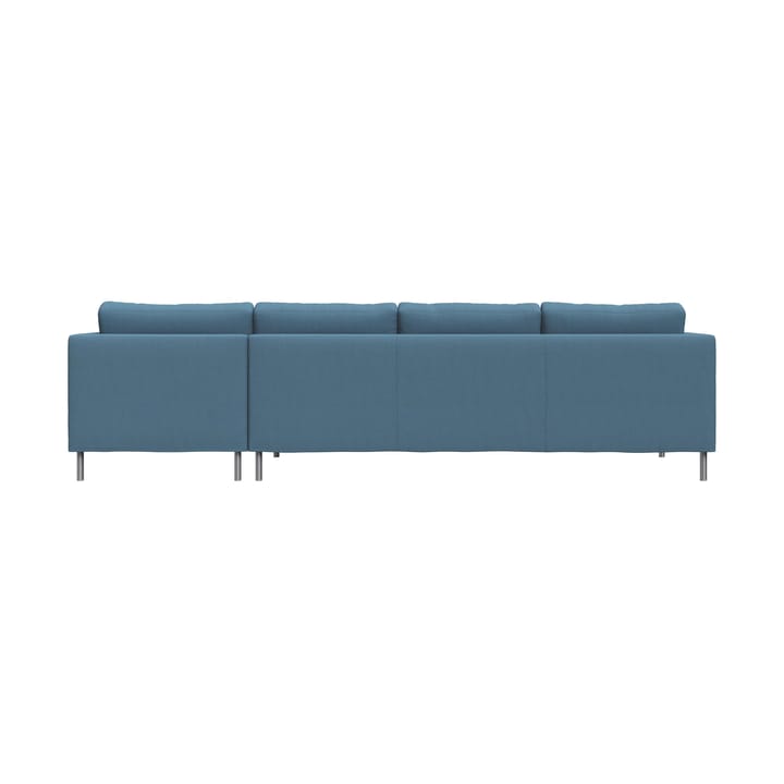 Alex 3-sits soffa chaise lounge höger, Tyg Hiro Light Blue-aluminiumben Fogia