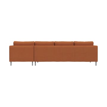 Alex 3-sits soffa chaise lounge höger - Tyg Hiro Rustred-aluminiumben - Fogia