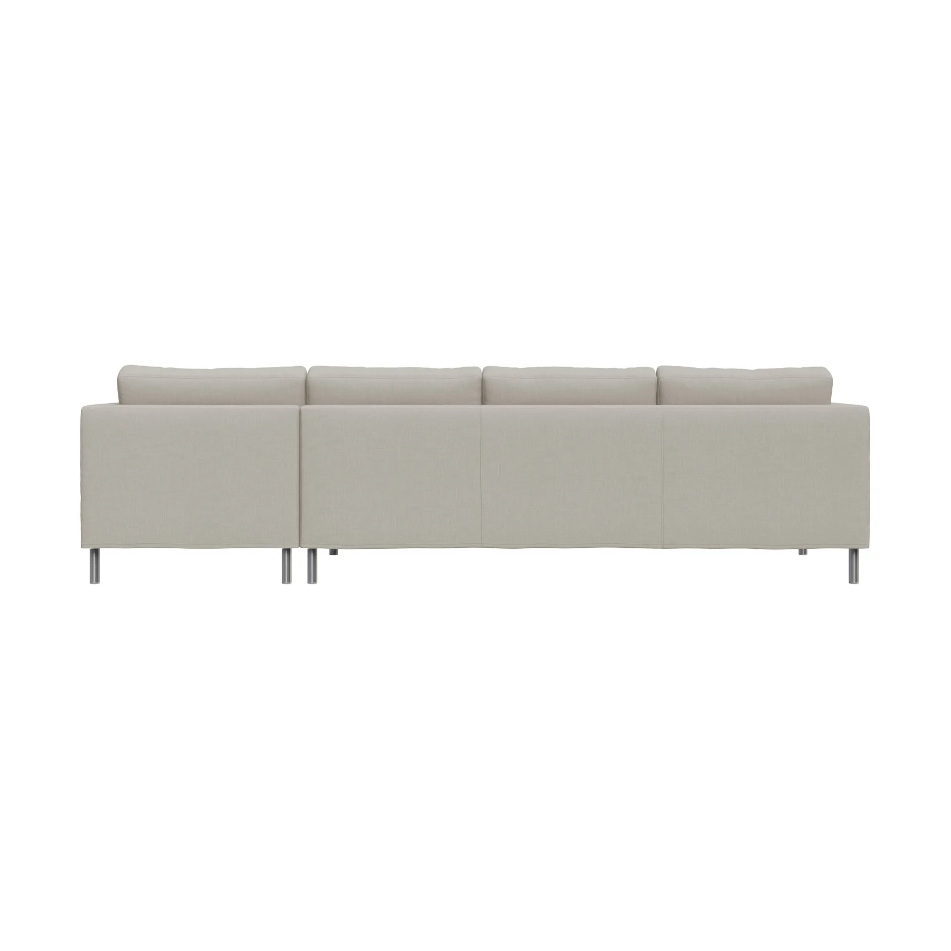 Alex 3-sits soffa chaise lounge höger, Tyg Hiro Sand-aluminiumben Fogia