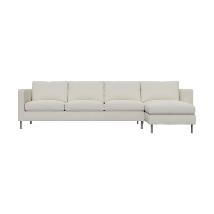 Alex 3-sits soffa chaise lounge höger - Tyg Hiro White-aluminiumben - Fogia