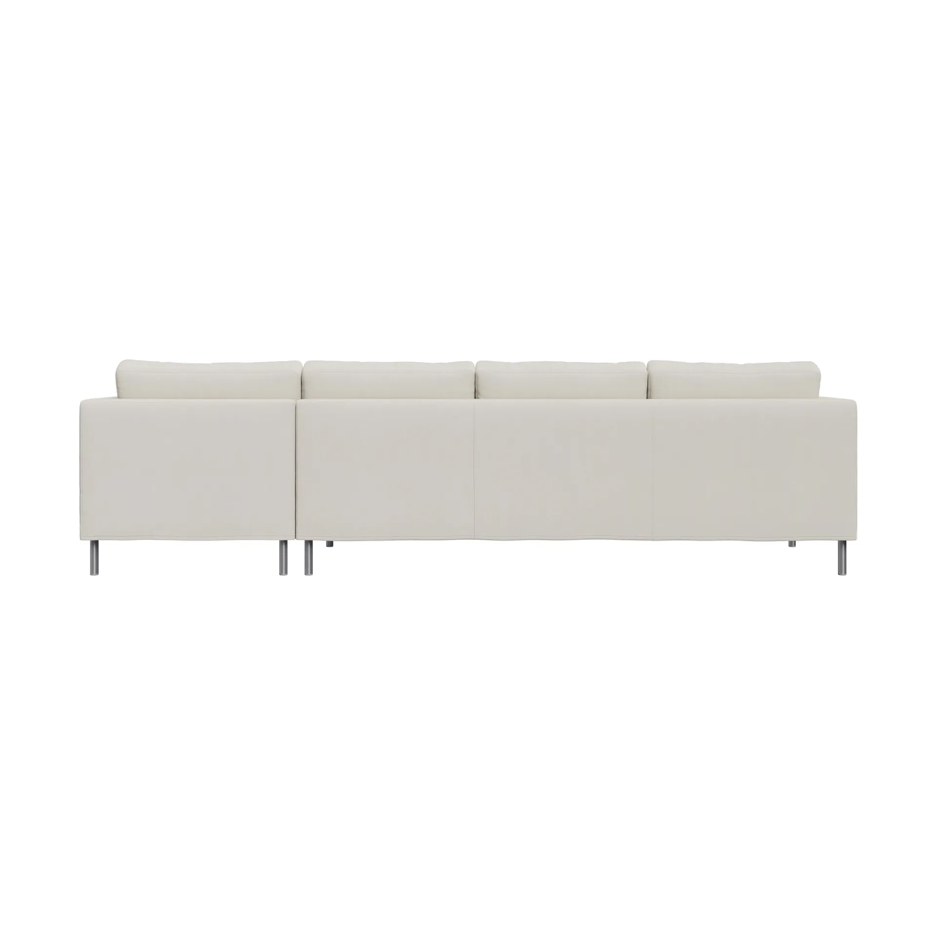 Alex 3-sits soffa chaise lounge höger, Tyg Hiro White-aluminiumben Fogia