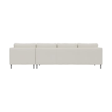 Alex 3-sits soffa chaise lounge höger - Tyg Hiro White-aluminiumben - Fogia