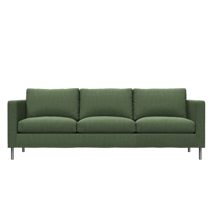Alex 3-sits soffa - noah 38 dark green-aluminiumben - Fogia