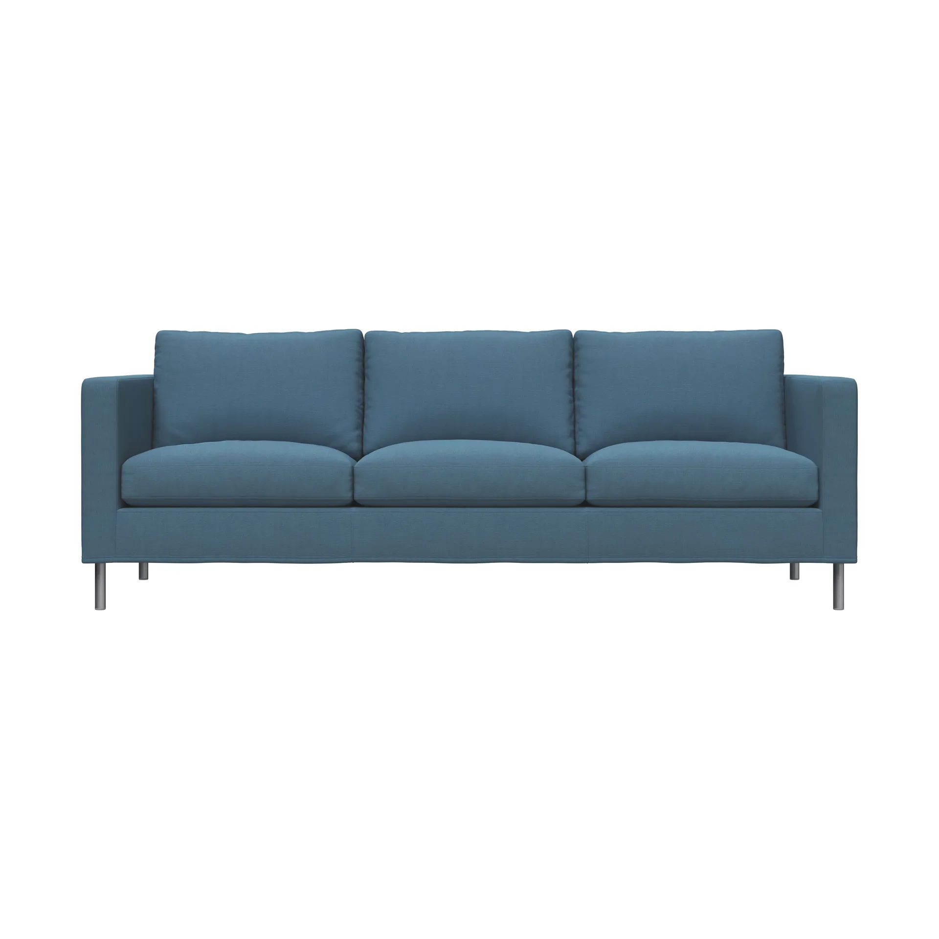 Alex 3-sits soffa, Tyg Hiro Light Blue-aluminiumben Fogia