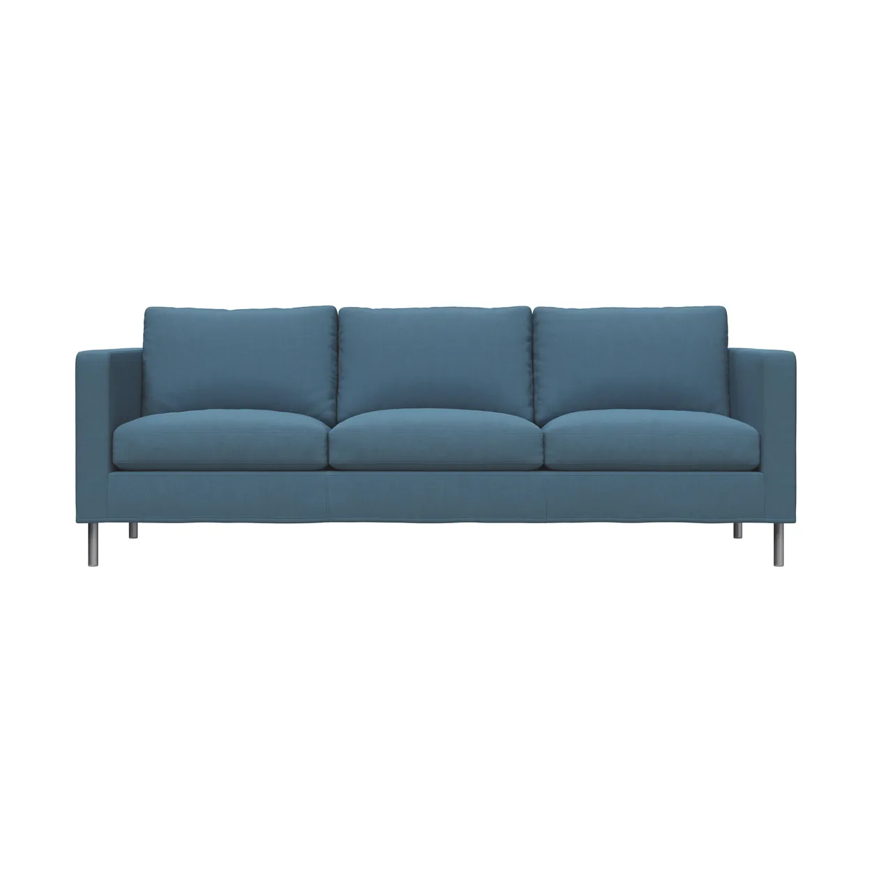 Fogia Alex 3-sits soffa Tyg Hiro Light Blue-aluminiumben