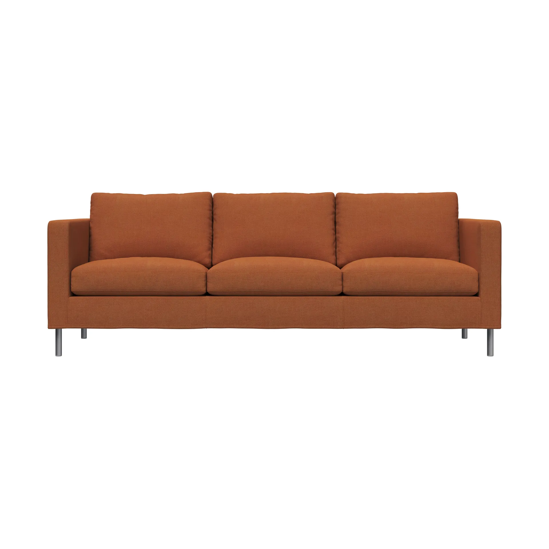 Alex 3-sits soffa, Tyg Hiro Rustred-aluminiumben Fogia