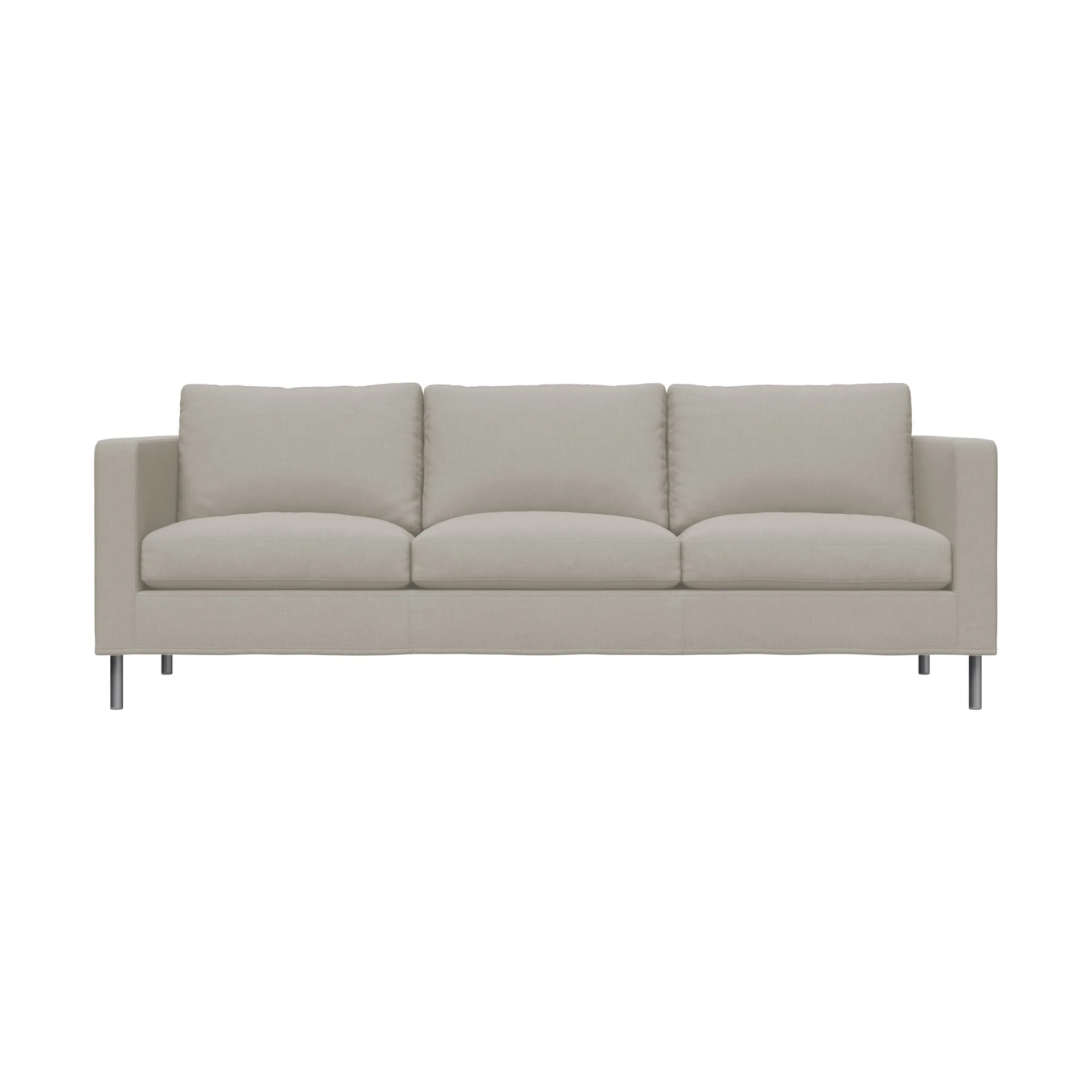 Alex 3-sits soffa, Tyg Hiro Sand-aluminiumben Fogia