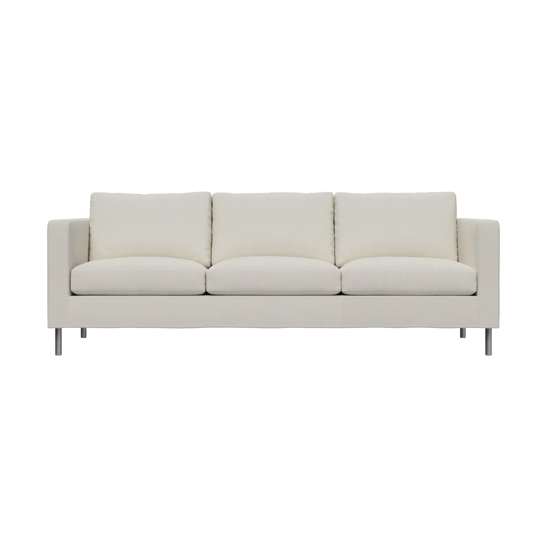 Alex 3-sits soffa, Tyg Hiro White-aluminiumben Fogia