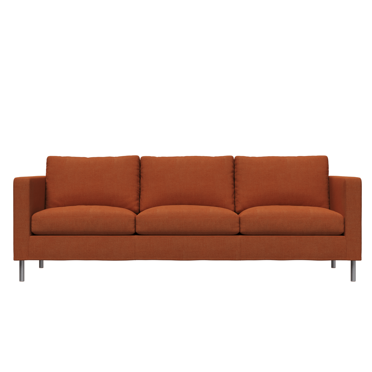 Fogia Alex 3-sits soffa tyg noah 26 rust, aluminiumben