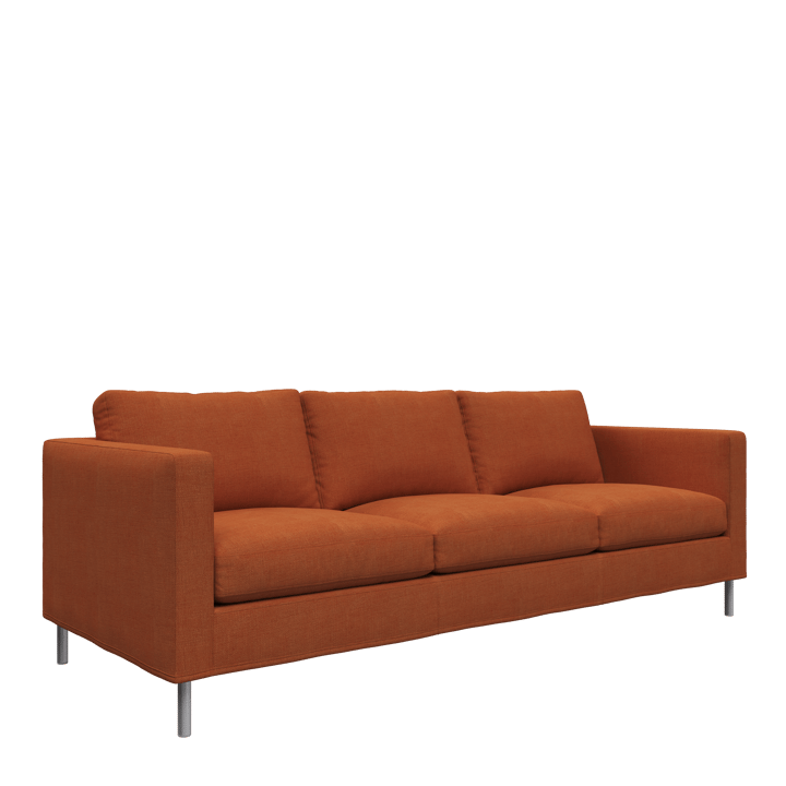 Alex 3-sits soffa, tyg noah 26 rust, aluminiumben Fogia