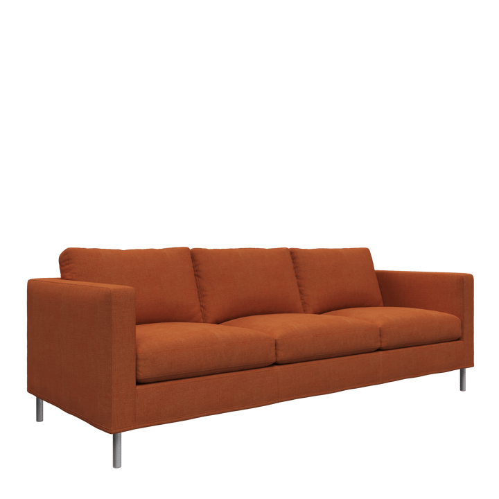 Alex 3-sits soffa - tyg noah 26 rust, aluminiumben - Fogia