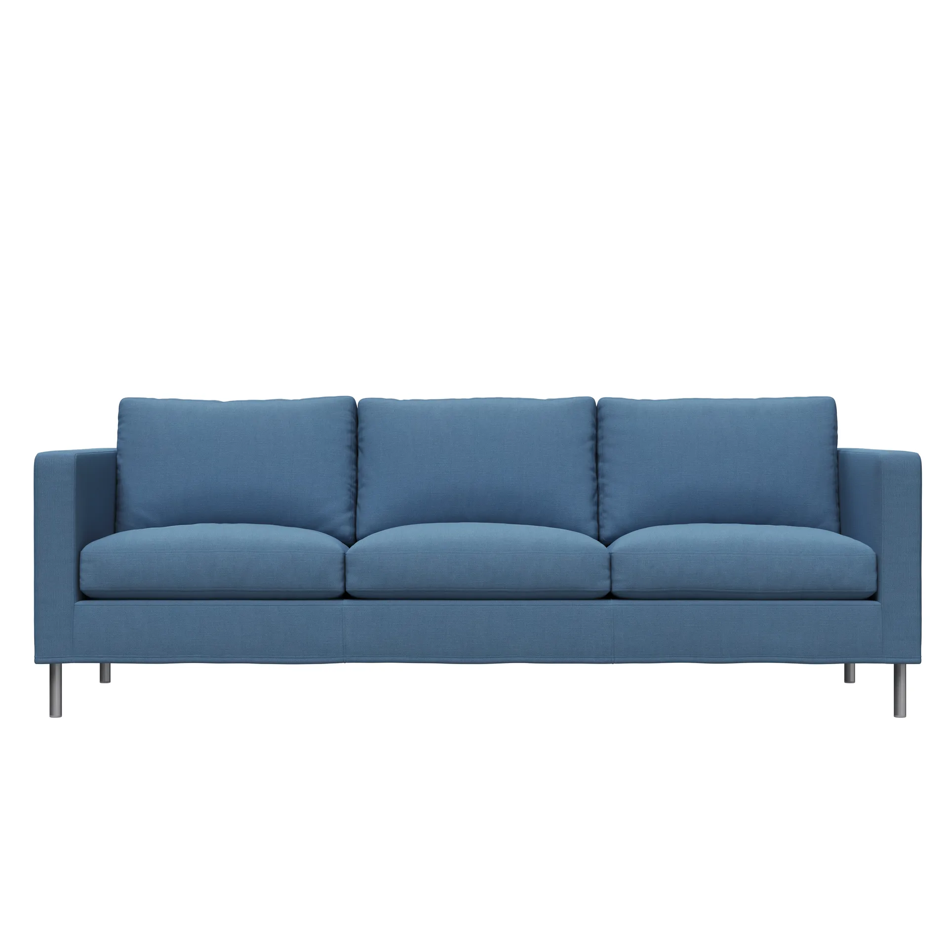 Alex 3-sits soffa, tyg noah 45 blue, aluminiumben Fogia