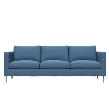 Alex 3-sits soffa - tyg noah 45 blue, aluminiumben - Fogia