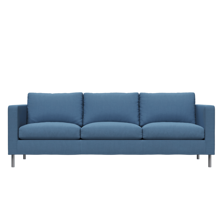 Alex 3-sits soffa - tyg noah 45 blue, aluminiumben - Fogia