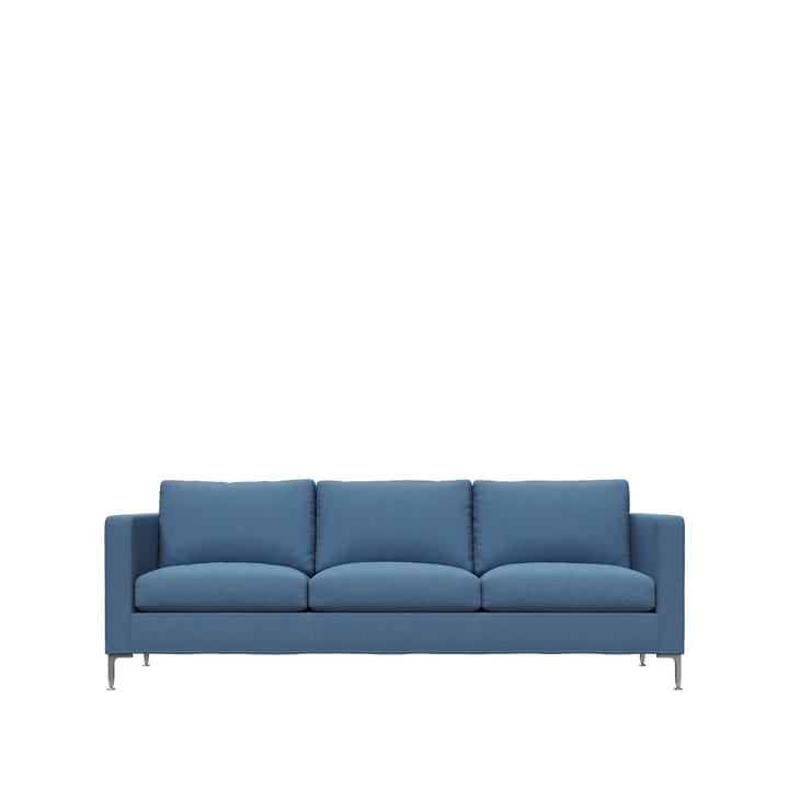 Alex 3-sits soffa - tyg noah 45 blue, aluminiumben - Fogia