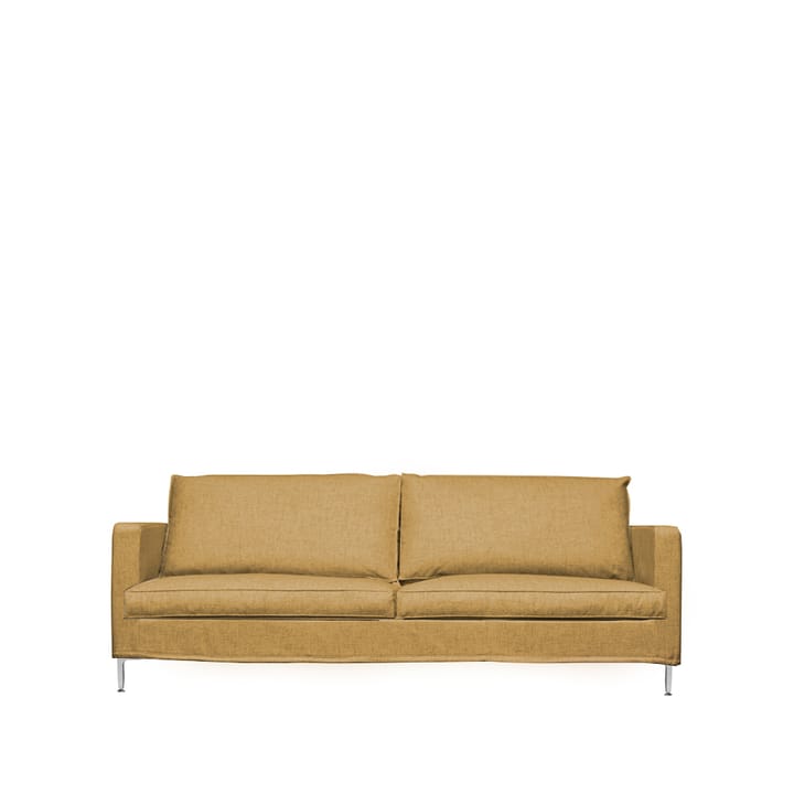 Alex High 2,5-sits soffa - 2,5-sits tyg brooklyn 402 ockra, aluminiumben - Fogia