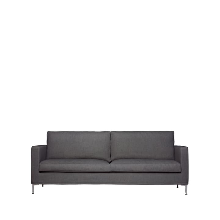 Alex High 2,5-sits soffa - 2,5-sits tyg brooklyn 802 mörkgrå, aluminiumben - Fogia