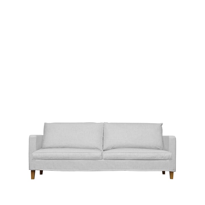 Alex High 2,5-sits soffa - 2,5-sits tyg brooklyn 810 ljusgrå, oljade ekben vinklade - Fogia