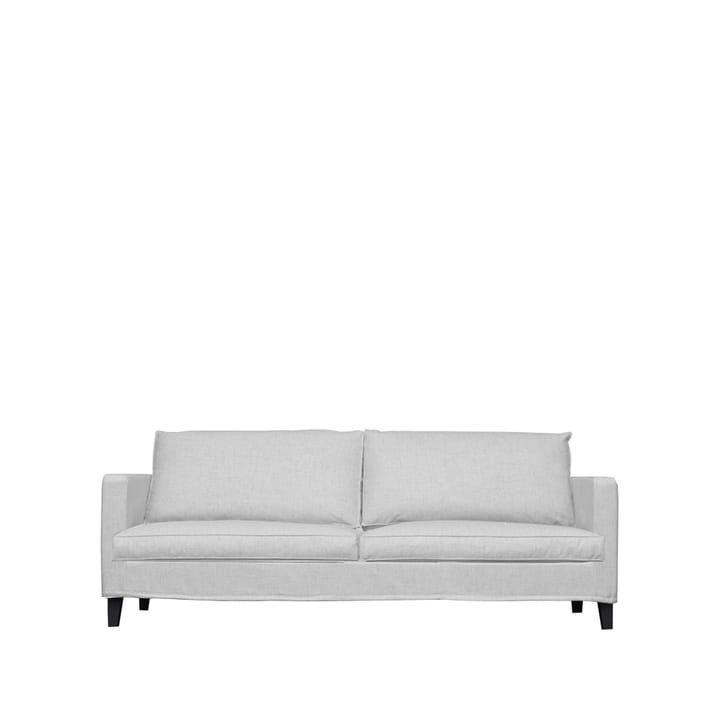 Alex High 2,5-sits soffa - 2,5-sits tyg brooklyn 810 ljusgrå, svarta ekben vinklade - Fogia