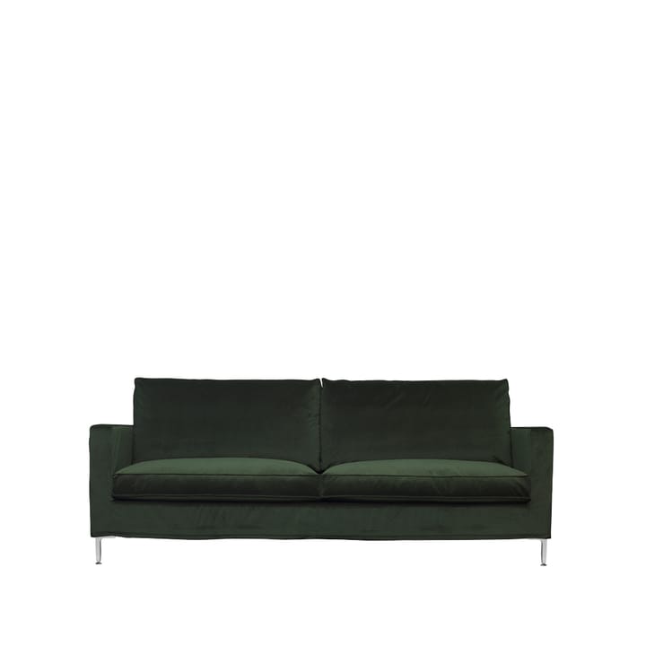 Alex High 2,5-sits soffa - 2,5-sits tyg jade 503 grön, aluminiumben - Fogia