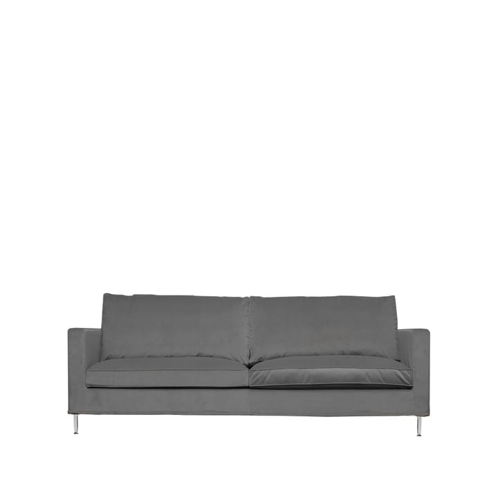 Alex High 2,5-sits soffa - 2,5-sits tyg jade 802 mörkgrå, aluminiumben - Fogia