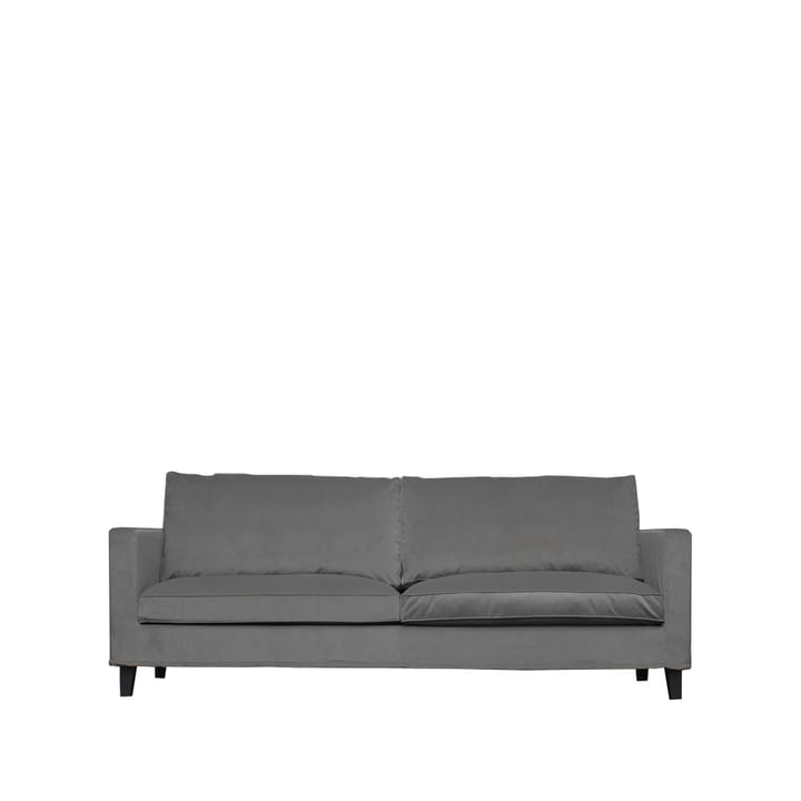 Alex High 2,5-sits soffa - 2,5-sits tyg jade 802 mörkgrå, svarta ekben vinklade - Fogia