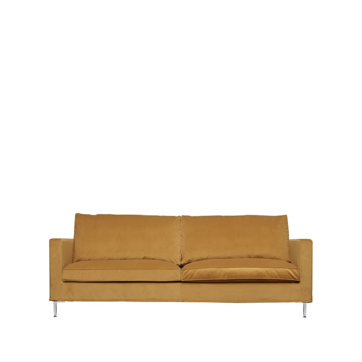 Alex High 2,5-sits soffa - 2,5-sits tyg jade 907 ockra, aluminiumben - Fogia