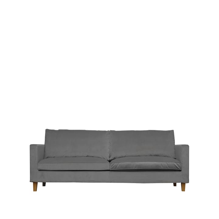 Alex High 2,5-sits soffa - jade 802 mörkgrå-oljad ek vinklade - Fogia