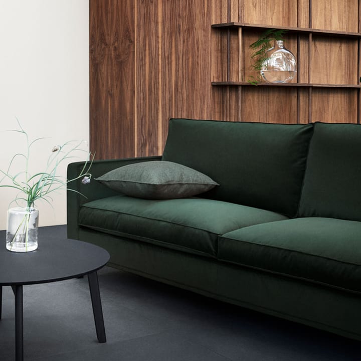 Alex High 2,5-sits soffa - jade 802 mörkgrå-oljad ek vinklade - Fogia