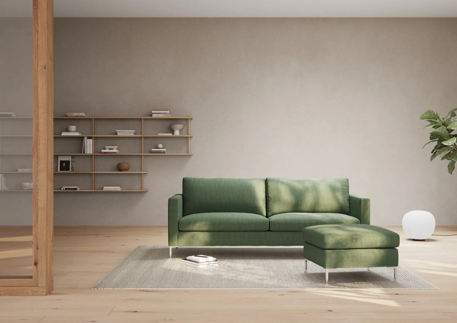 Alex High 2,5-sits soffa, Noah 26-rost-aluminiumben Fogia