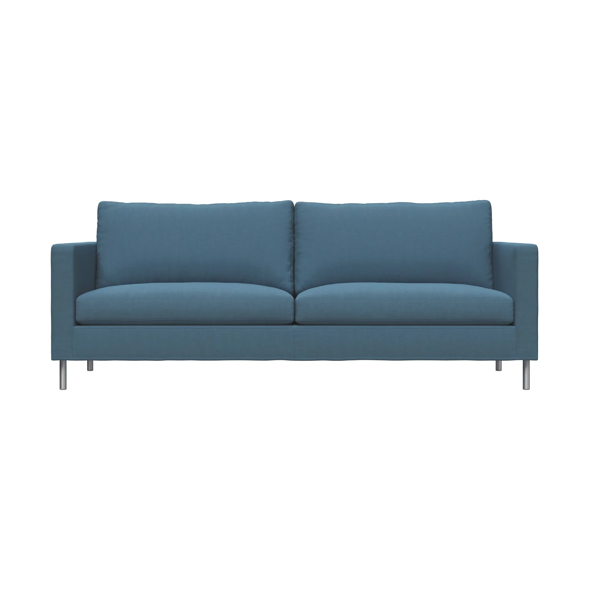 Alex High 2,5-sits soffa, Tyg Hiro Light Blue-aluminiumben Fogia