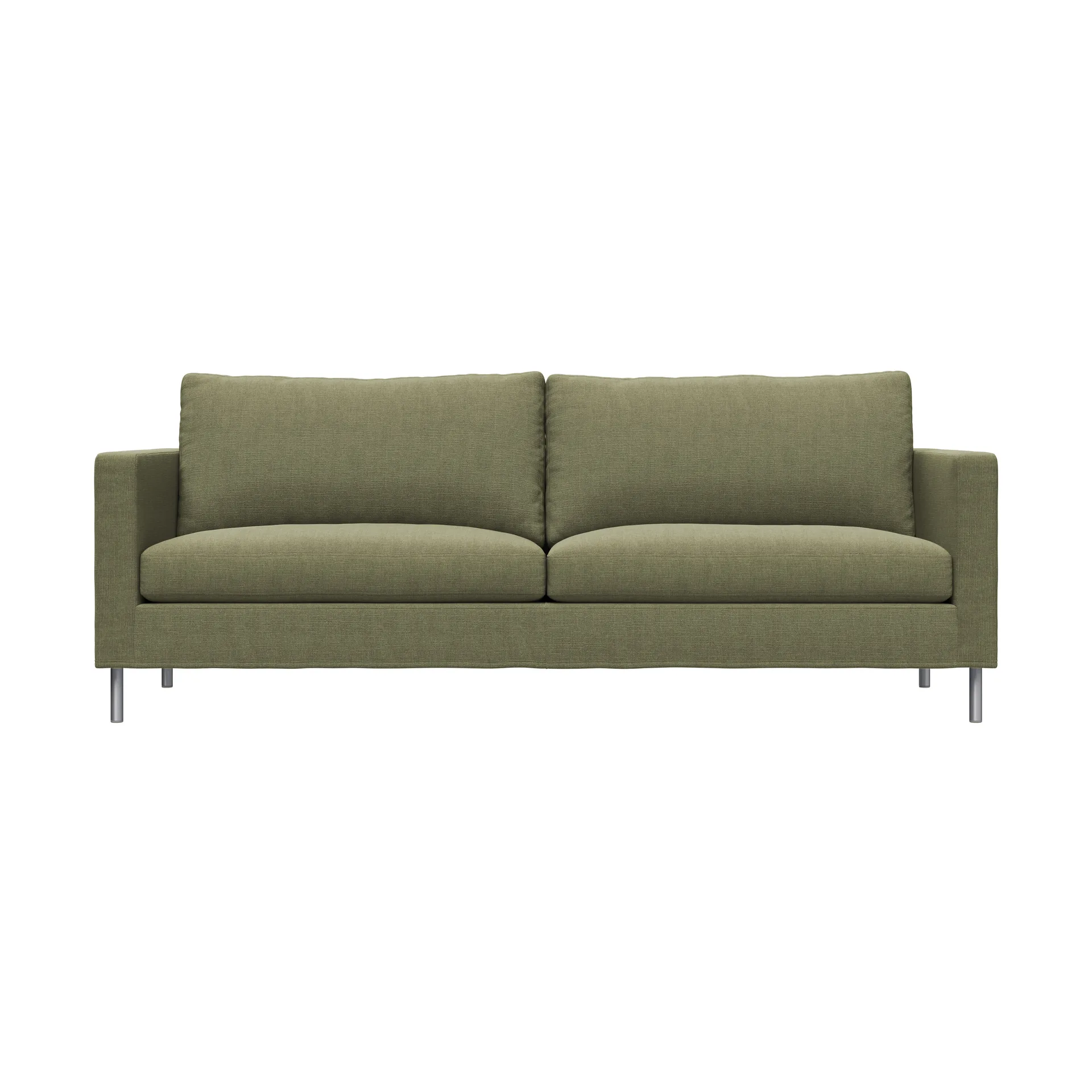 Alex High 2,5-sits soffa, Tyg Hiro Lightgreen-aluminiumben Fogia