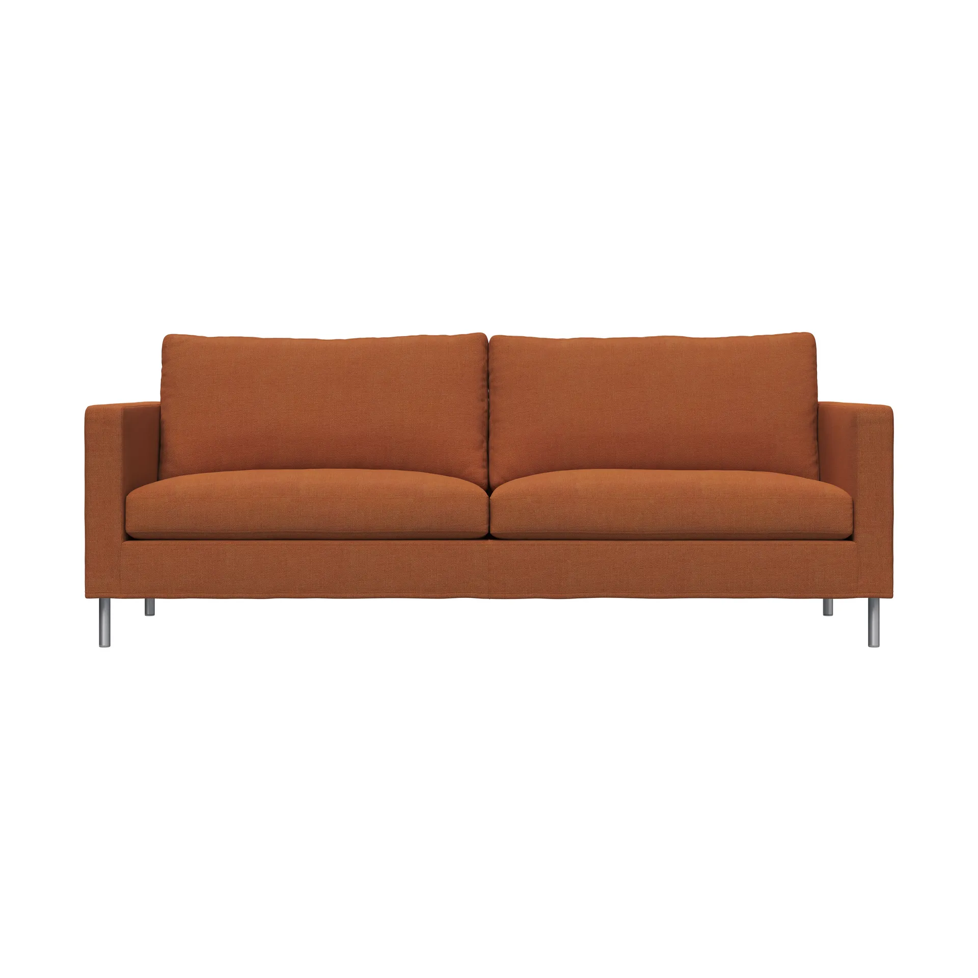 Alex High 2,5-sits soffa, Tyg Hiro Rustred-aluminiumben Fogia