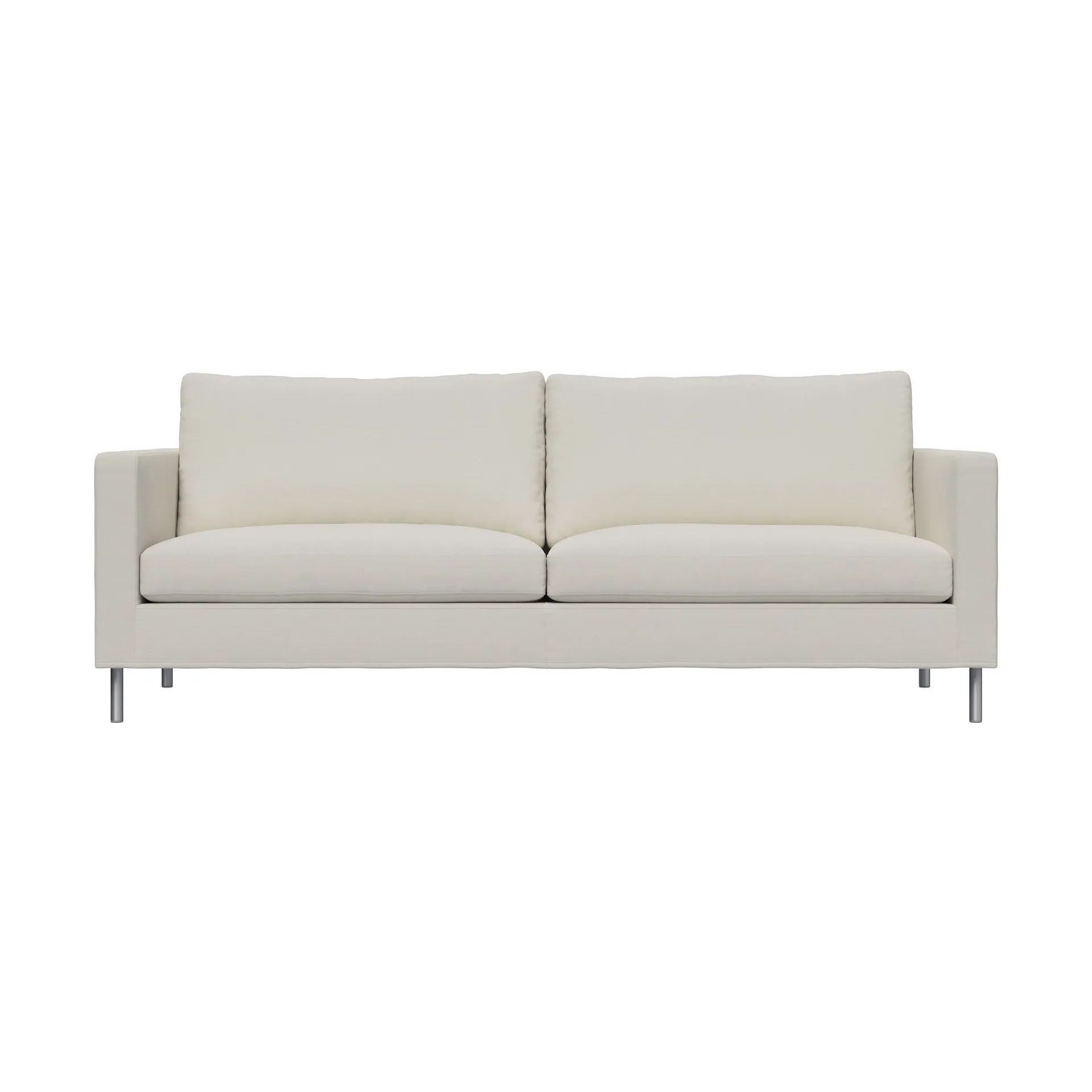 Alex High 2,5-sits soffa, Tyg Hiro White-aluminiumben Fogia